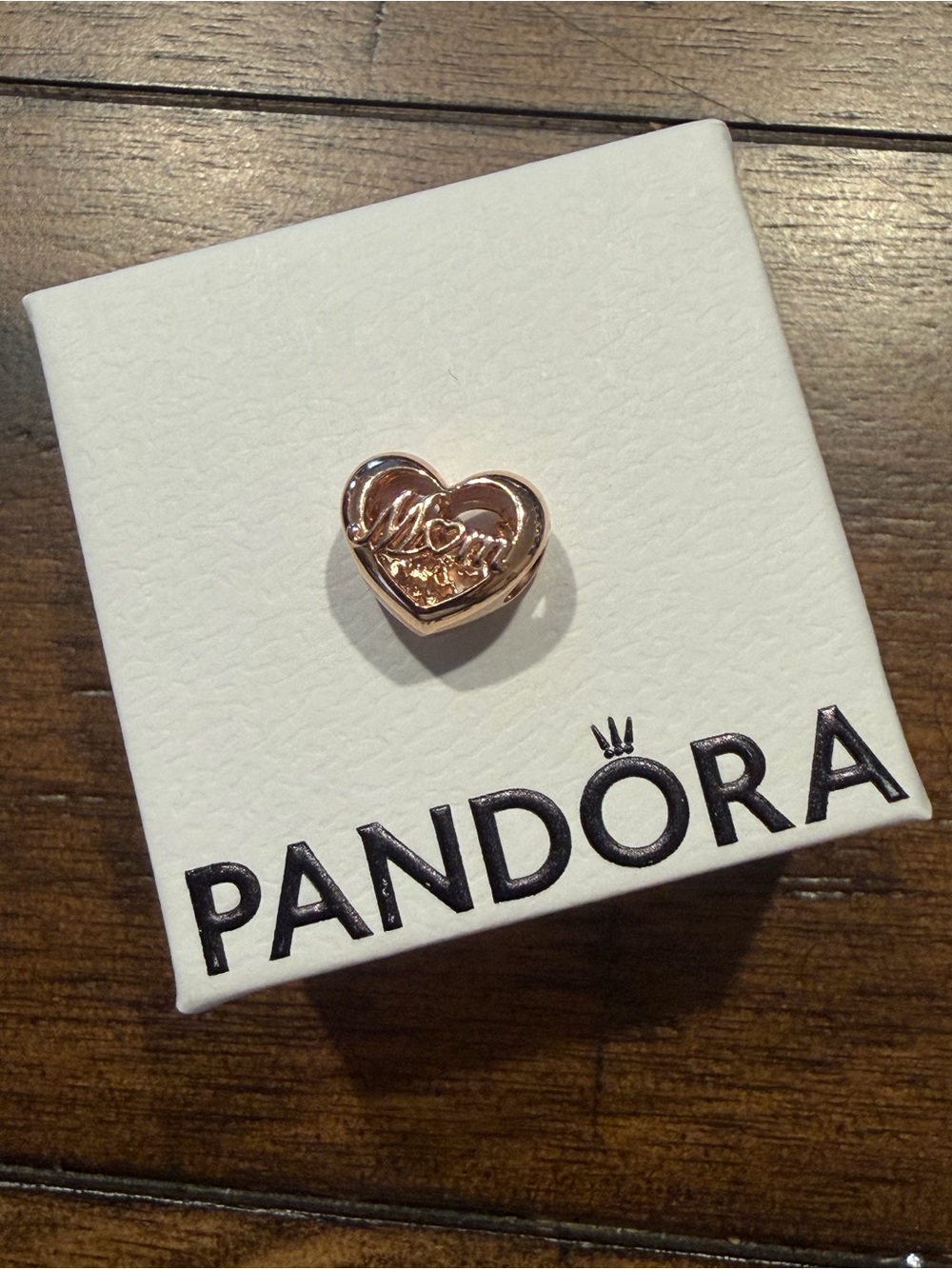 Pandora Jewelry MOM Heart Charm THANK YOU FOR BEING THERE Imprint ALE MET